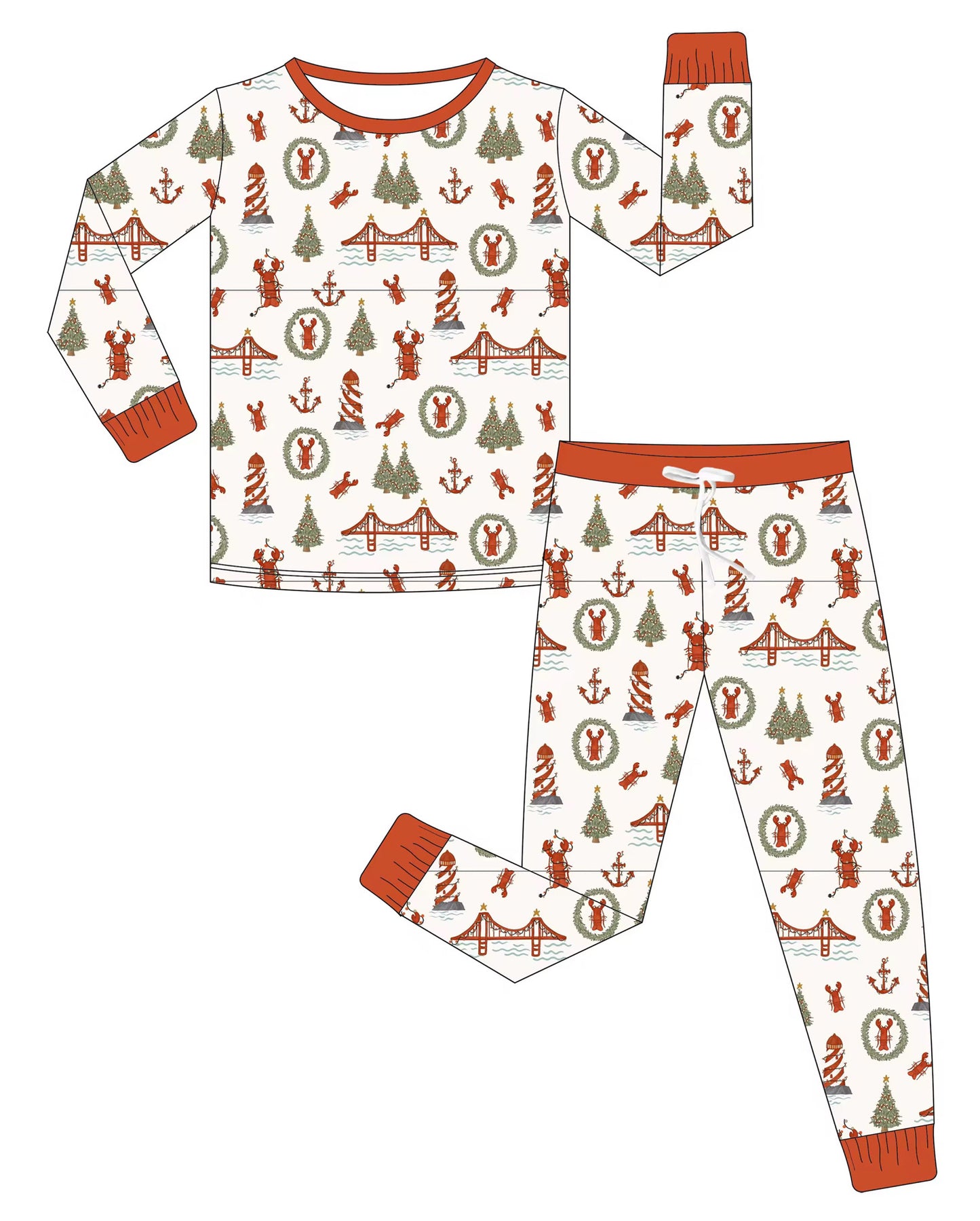 East Coast Christmas Bamboo Pajamas Infant/Toddler/Youth Sizes