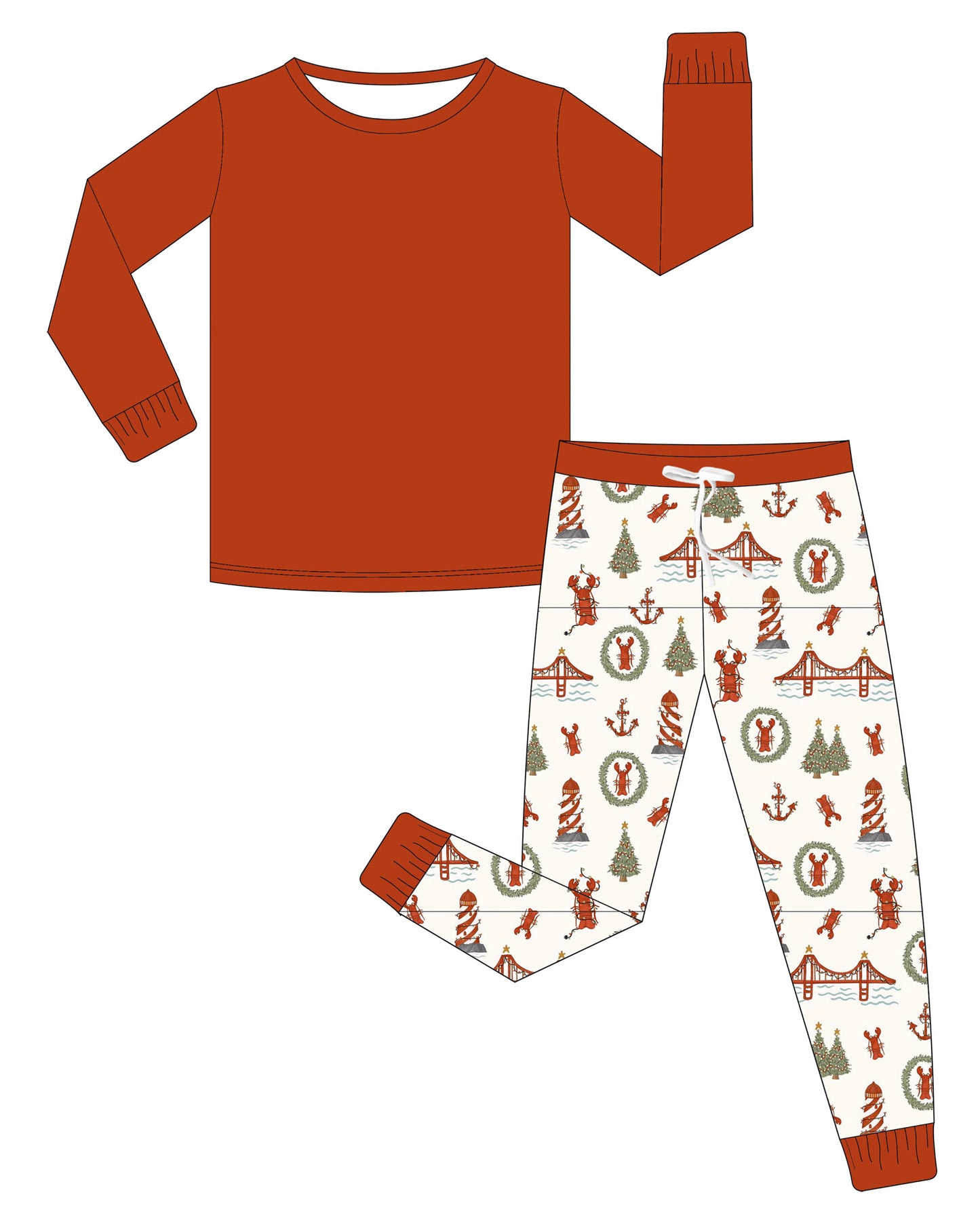 East Coast Christmas Bamboo Pajamas - Adult Sizes